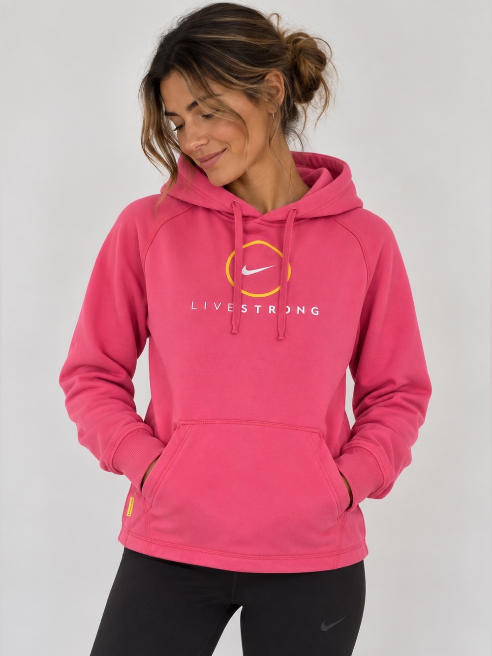Nike Live Strong Fleece Hoodie Pink size Medium